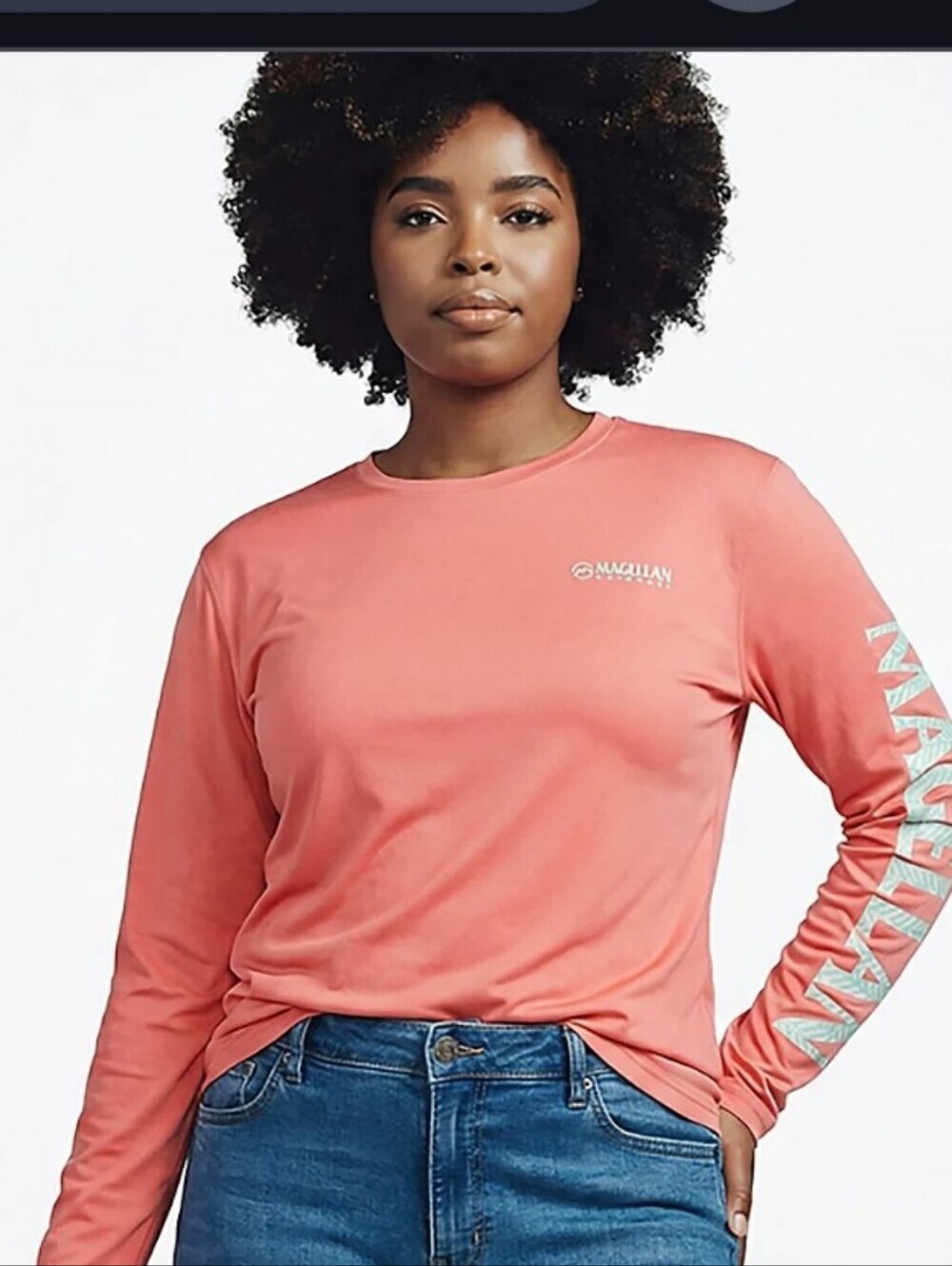 Magellan Outdoors Women's Plus Size Long Sleeve Performance Tee - Coral Size XXL